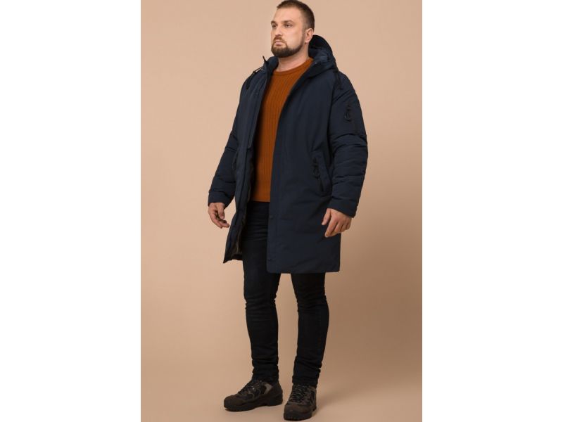 Парка синяя мужская зимняя модель 23425, фото 3