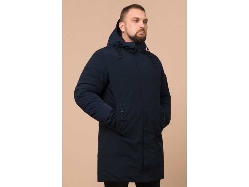 Зимняя темно-синяя парка для мужчин модель 23425, фото 3