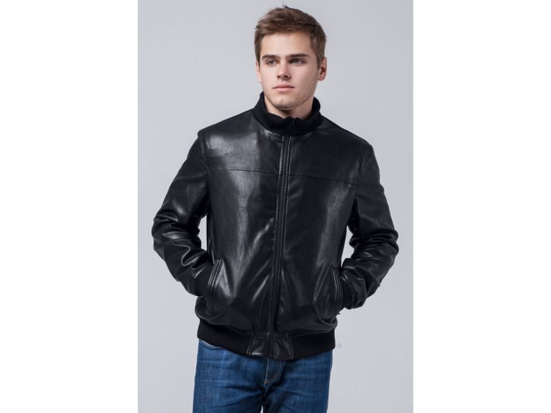 Молодежная черная мужская куртка осенне-весенняя модель 2970, фото 3