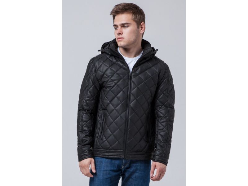 Осенне-весенняя молодежная куртка черная мужская модель 2072, фото 3