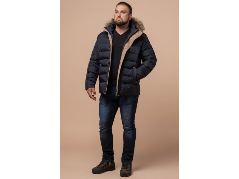 Куртка мужская сине-черная фирменная зимняя модель 12149, фото 3