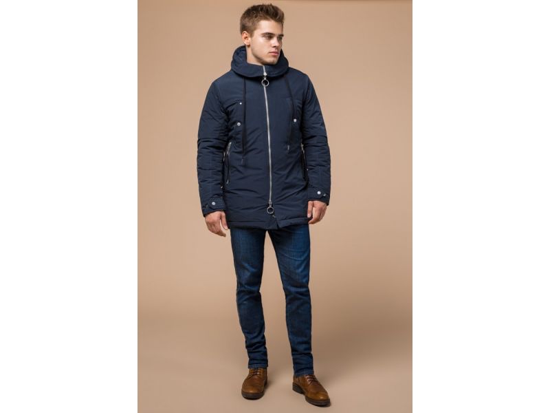 Парка теплая синяя мужская зимняя модель 28431, фото 2