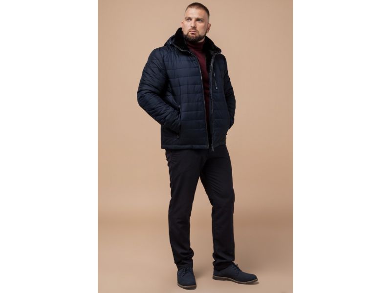 Зимняя удобная мужская куртка цвет темно-синий модель 17WM20, фото 3