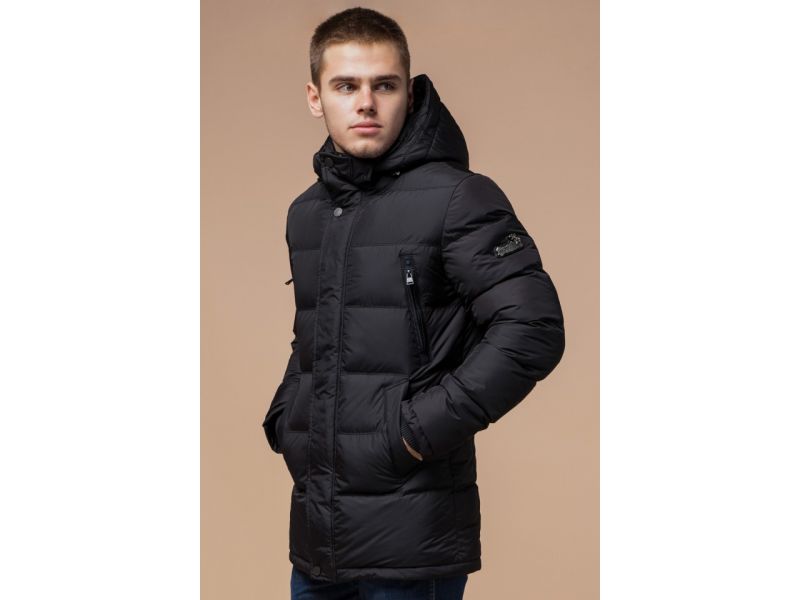 Куртка черного цвета мужская фирменная на зиму модель 15412, фото 3