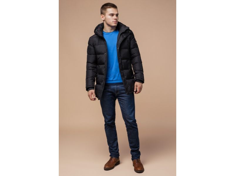 Куртка черного цвета мужская фирменная на зиму модель 15412, фото 2