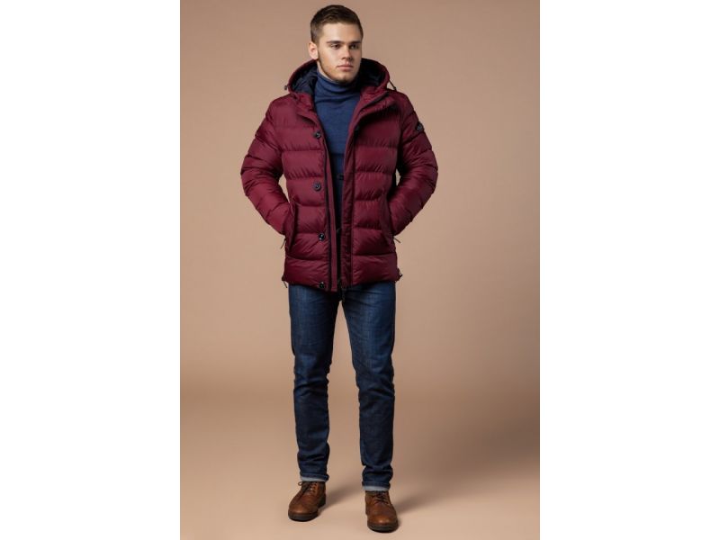 Куртка мужская красная высокого качества зимняя модель 20180, фото 3