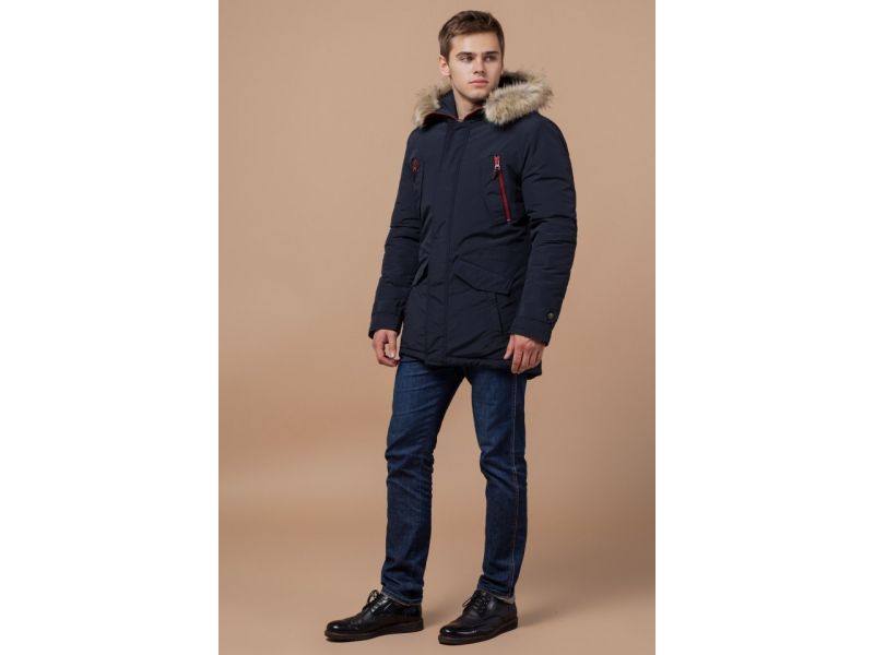 Мужская парка синяя зимняя модель 37560, фото 2