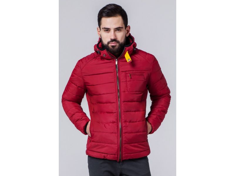 Ветровка мужская осенне-весенняя с карманами красная модель 1255, фото 3