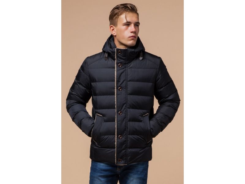 Куртка зимняя теплая мужская цвет сине-черный модель 20849, фото 3