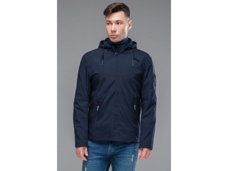 Темно-синяя осенне-весенняя ветровка молодежная мужская модель 12320, фото 3