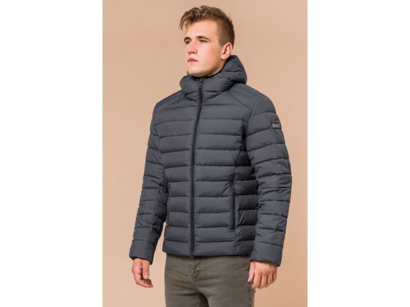 Графитовая мужская куртка теплая зимняя модель 40962, фото 3