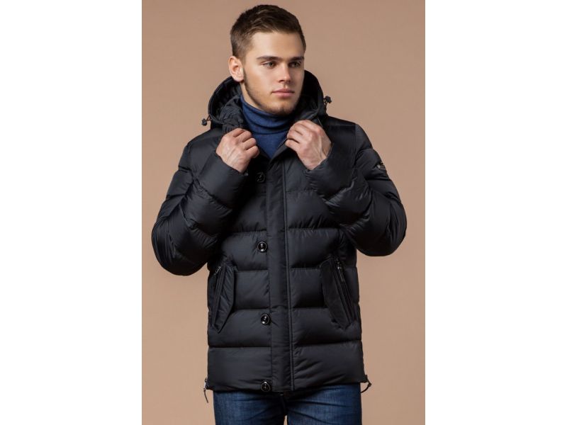 Мужская графитовая куртка зимняя стандартной длины модель 20180, фото 3