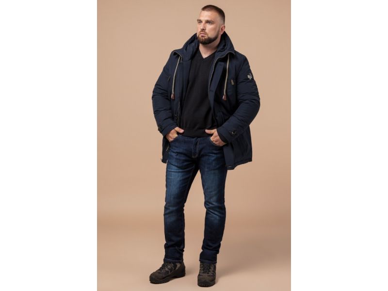 Зимняя парка синяя для мужчин модель 45950, фото 2