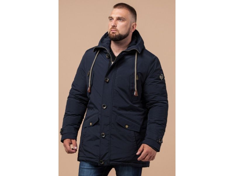 Зимняя парка синяя для мужчин модель 45950, фото 3