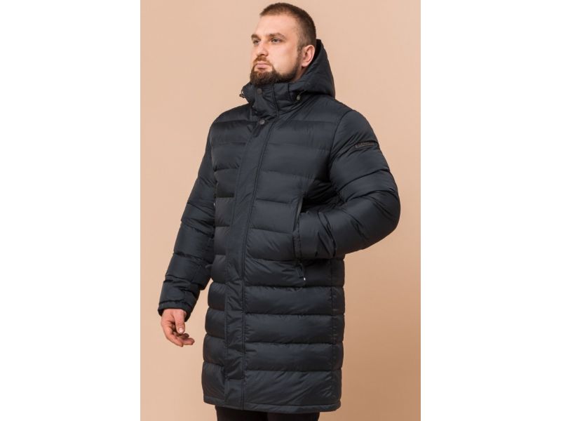 Куртка графитового цвета для мужчин зимняя модель 23482, фото 3