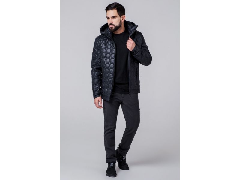 Осенне-весенняя черная ветровка для мужчин модель 1272, фото 3