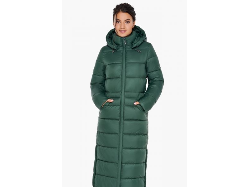 Воздуховик женский зимний нефритовый удлиненный модель 31007, фото 3