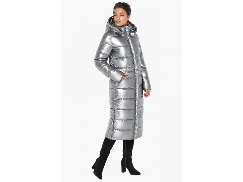 Женский воздуховик теплый зимний цвет серебро модель 37007, фото 3