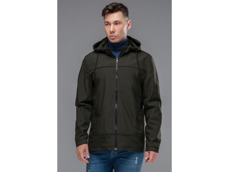 Зеленая осенне-весенняя мужская молодежная ветровка модель 44880, фото 3
