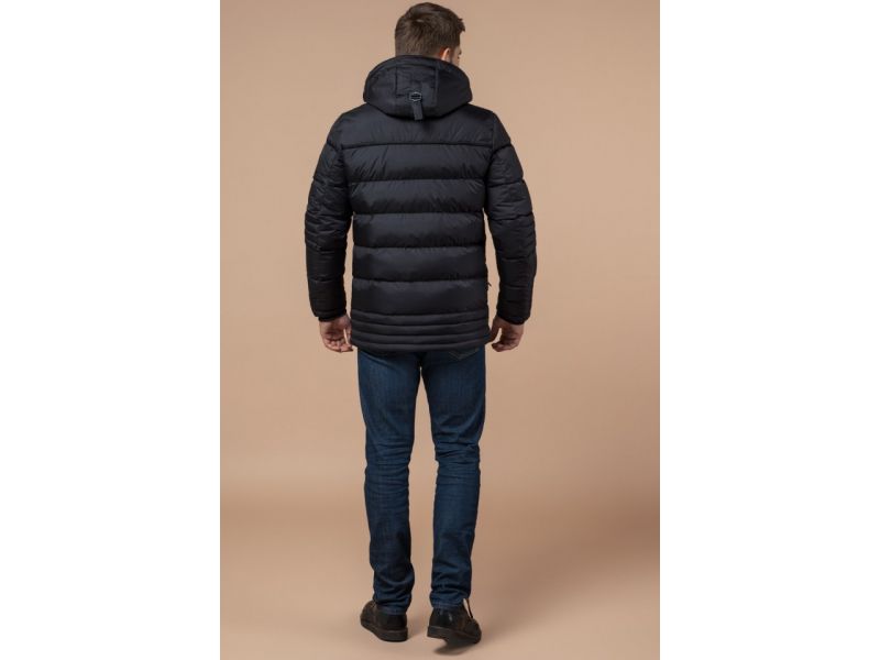 Графитовая куртка на молнии зимняя мужская модель 31610, фото 5