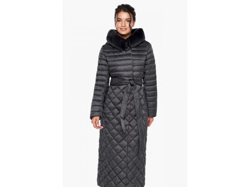 Женский воздуховик графитовый на зиму модель 31012, фото 4