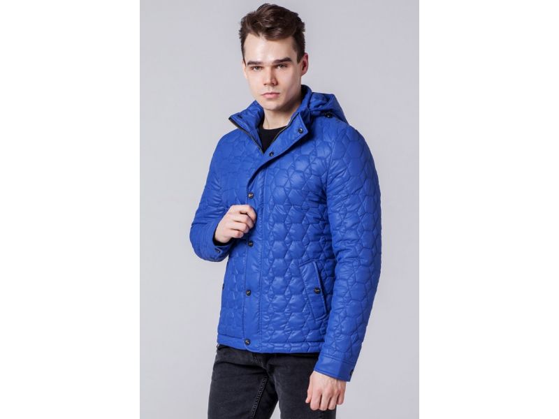 Ветровка мужская на молнии осенне-весенняя цвет электрик модель 1386, фото 4