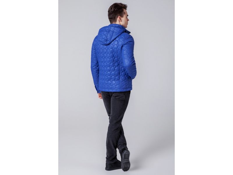 Ветровка мужская на молнии осенне-весенняя цвет электрик модель 1386, фото 5