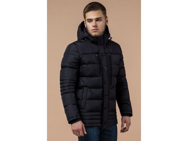 Черная оригинальная зимняя куртка для мужчин модель 31610, фото 4