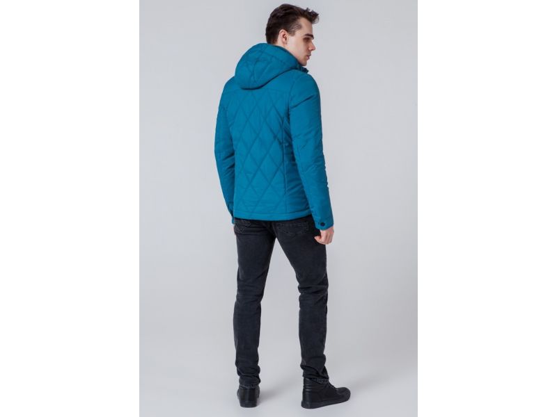 Бирюзовая мужская ветровка осенне-весенняя стандартной длины модель 1462, фото 5