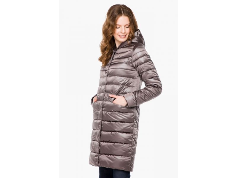 Воздуховик с капюшоном осенне-весенний женский цвет темная пудра модель 18225, фото 3