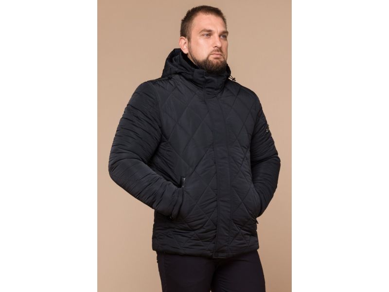 Графитовая мужская куртка практичная на зиму модель 19121, фото 4