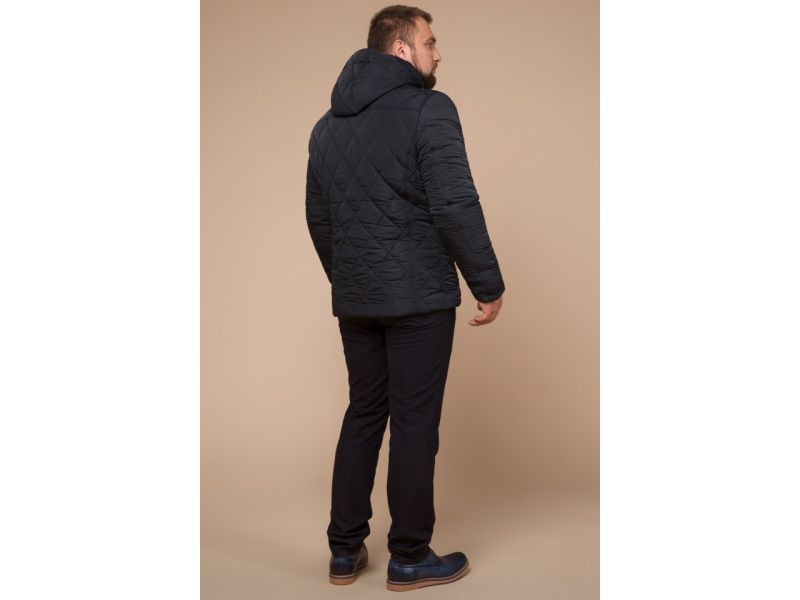 Графитовая мужская куртка практичная на зиму модель 19121, фото 5