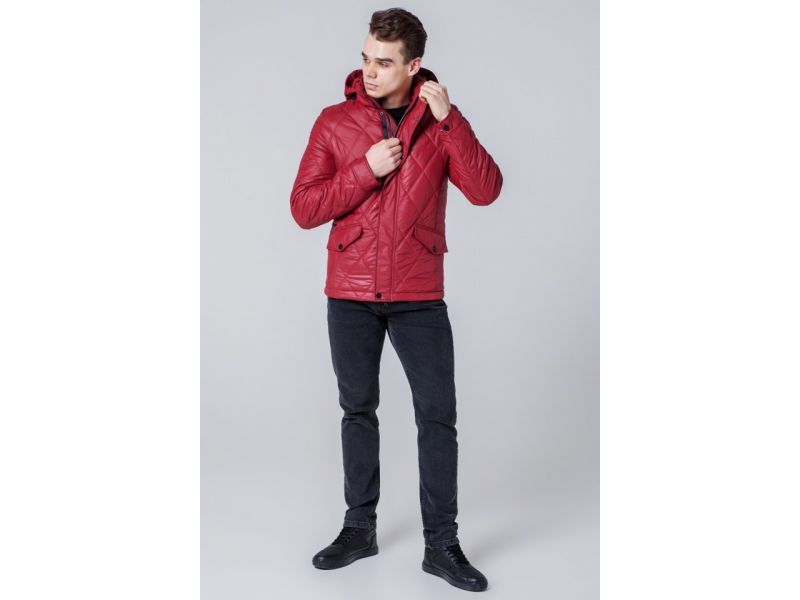 Мужская красная ветровка осенне-весенняя модель 1489, фото 4