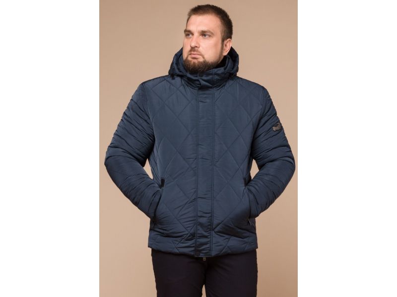 Светло-синяя зимняя теплая куртка для мужчин модель 19121, фото 4