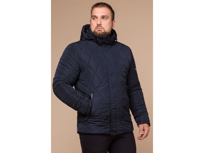 Синяя комфортная мужская куртка на зиму модель 19121, фото 4