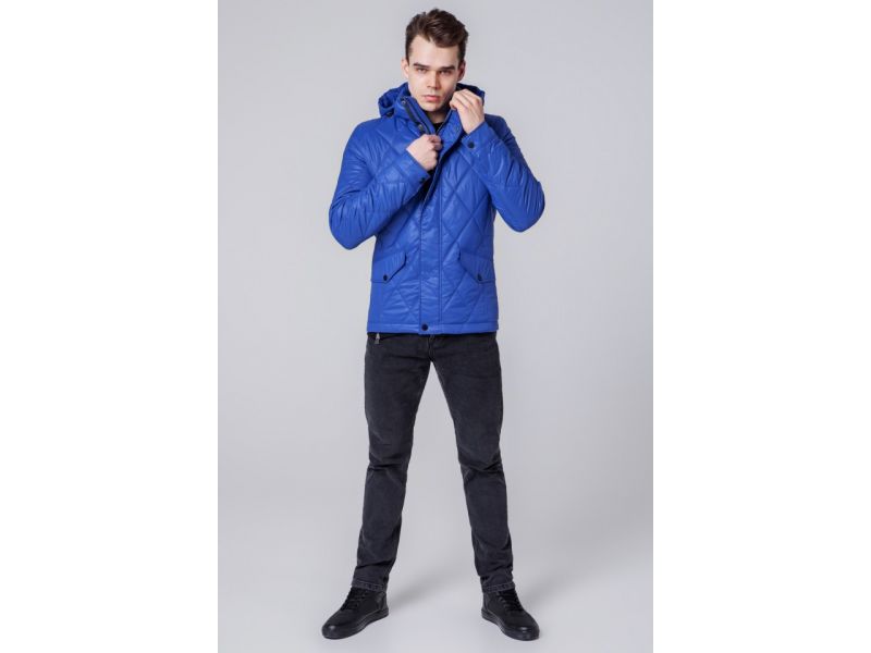 Ветровка осенне-весенняя мужская прямого кроя цвет электрик модель 1489, фото 4