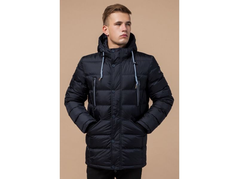 Куртка зимняя темно-синяя для мужчин модель 11726, фото 4