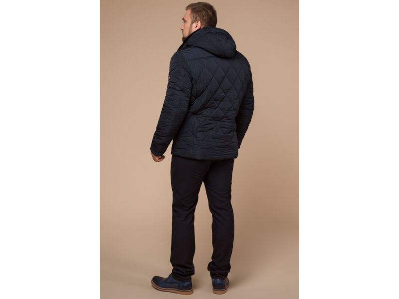 Темно-синяя мужская качественная куртка зимняя модель 19121, фото 5