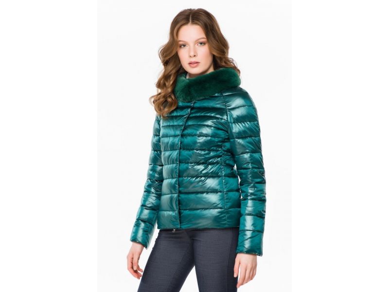 Изумрудный осенне-весенний практичный воздуховик женский модель 40267, фото 3