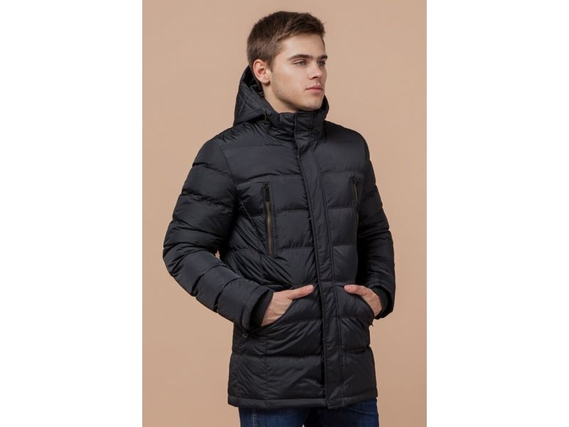 Куртка зимняя мужская с манжетами цвет графит модель 13542, фото 4