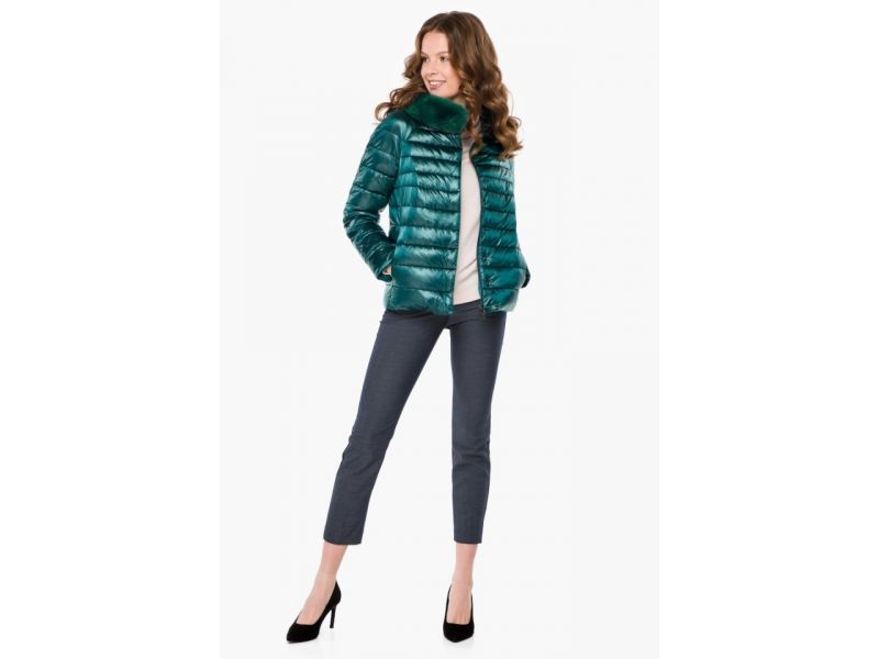 Изумрудный осенне-весенний практичный воздуховик женский модель 40267, фото 4