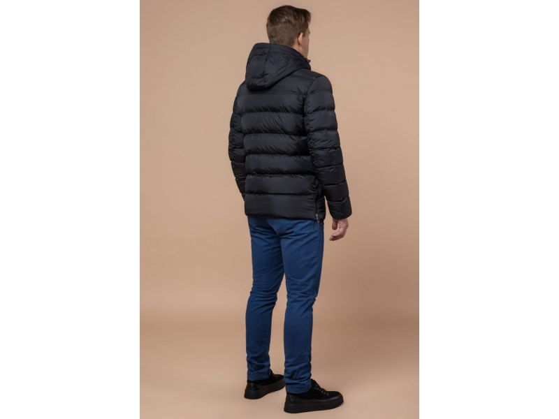 Графитовая зимняя куртка практичная для мужчин модель 30380, фото 5