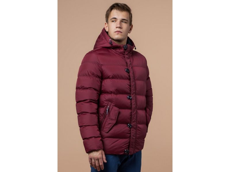 Красная яркая куртка зимняя для мужчин модель 30380, фото 4
