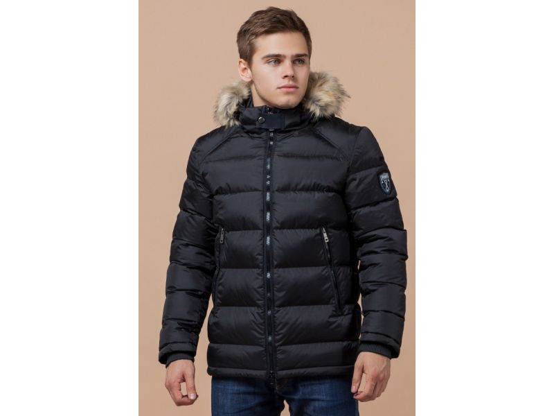 Мужская зимняя куртка черная модель 18540, фото 4