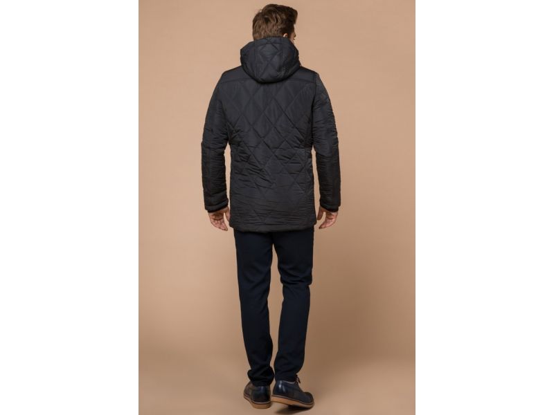 Графитовая мужская куртка с манжетами зимняя модель 44842, фото 5
