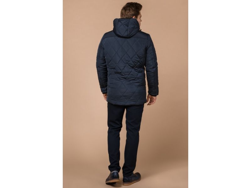 Светло-синяя зимняя куртка качественного пошива мужская модель 44842, фото 5