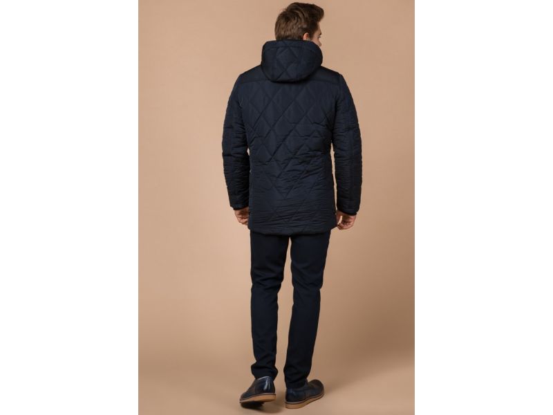 Синяя комфортная куртка мужская на зиму модель 44842, фото 5