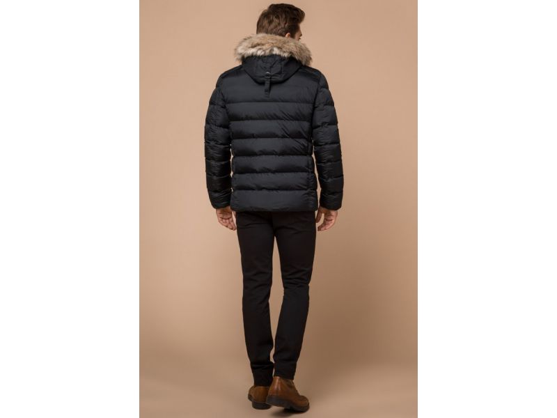 Графитовая трендовая мужская куртка на зиму модель 16115, фото 5