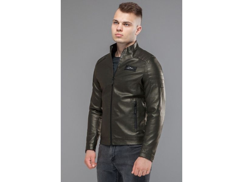 Молодежная куртка мужская осенне-весенняя цвет хаки модель 36361, фото 4