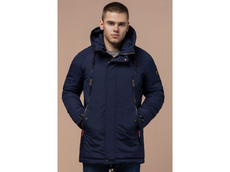 Зимняя парка синяя мужская модель 3587, фото 4